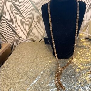 Elegant Long  Gold Chain Tassel Necklace